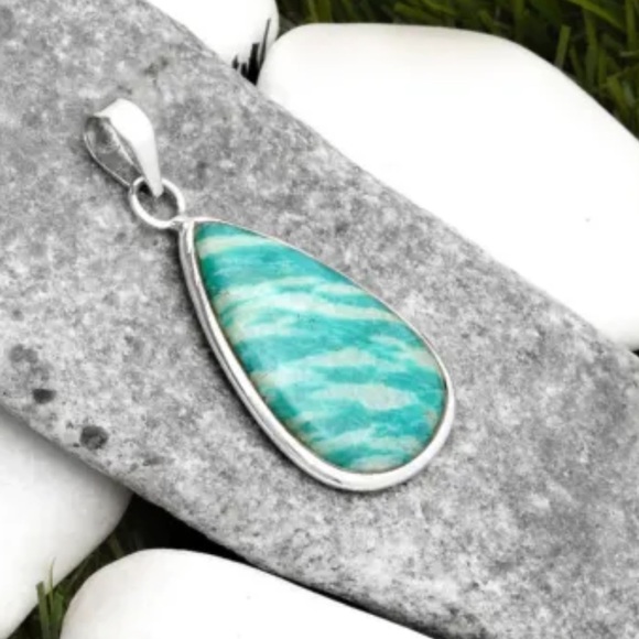 Russian Amazonite sterling silver pendants - Picture 5 of 5